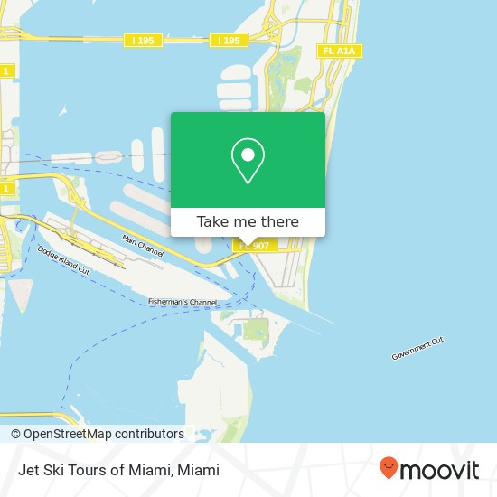 Jet Ski Tours of Miami map