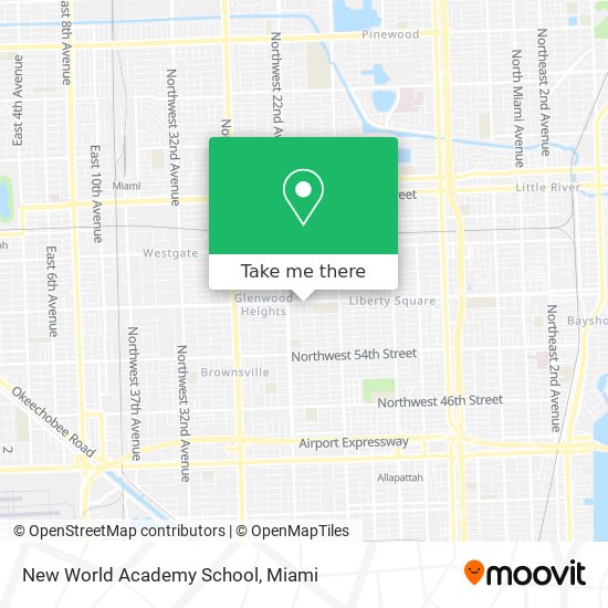 New World Academy School map