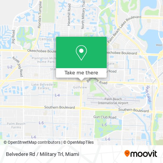 How to get to Military Trl at Belvedere Rd in West Palm Beach by