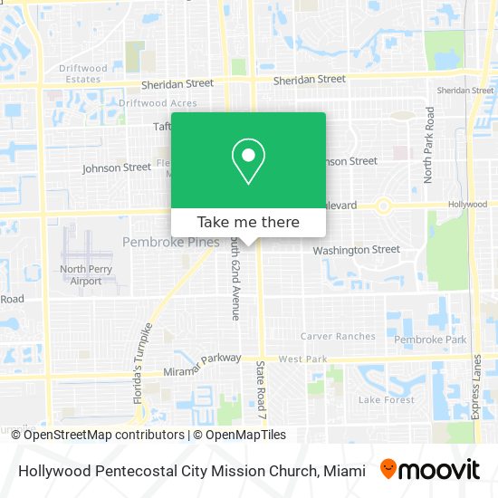 Mapa de Hollywood Pentecostal City Mission Church
