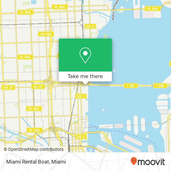 Mapa de Miami Rental Boat