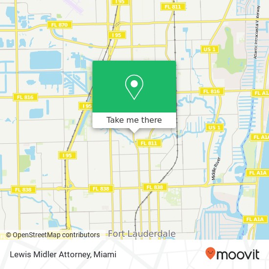 Lewis Midler Attorney map