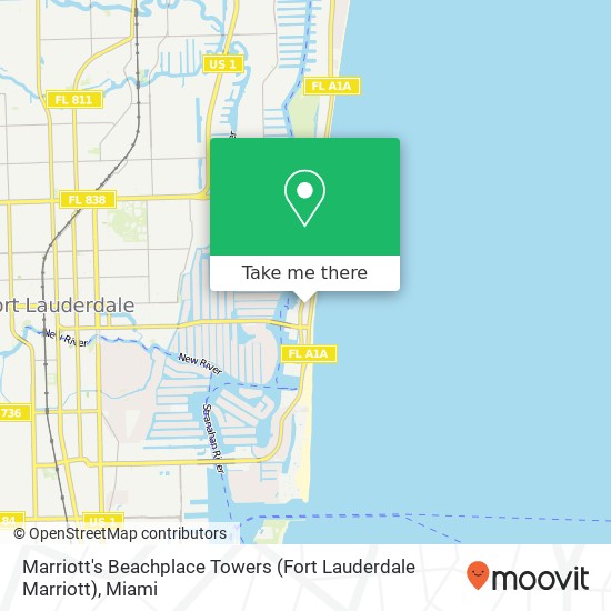 Mapa de Marriott's Beachplace Towers (Fort Lauderdale Marriott)