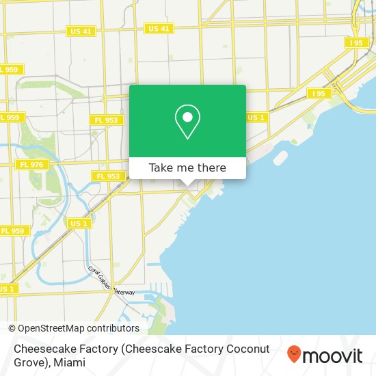 Mapa de Cheesecake Factory (Cheescake Factory Coconut Grove)