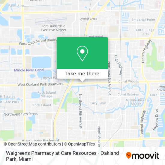 Mapa de Walgreens Pharmacy at Care Resources - Oakland Park