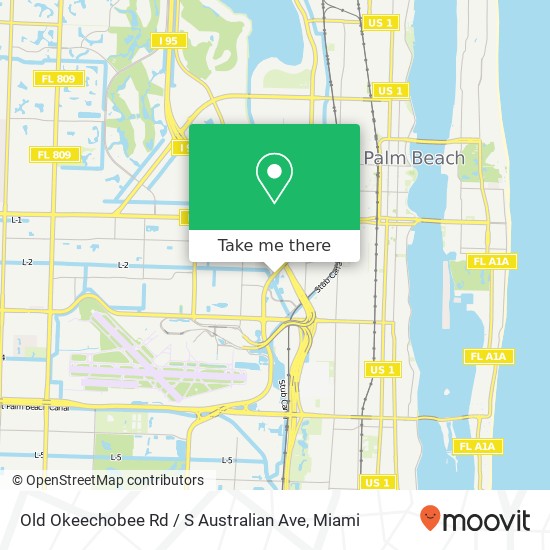 Mapa de Old Okeechobee Rd / S Australian Ave