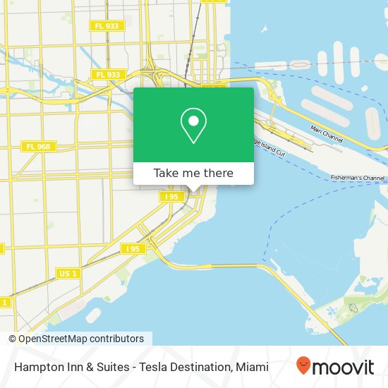 Mapa de Hampton Inn & Suites - Tesla Destination