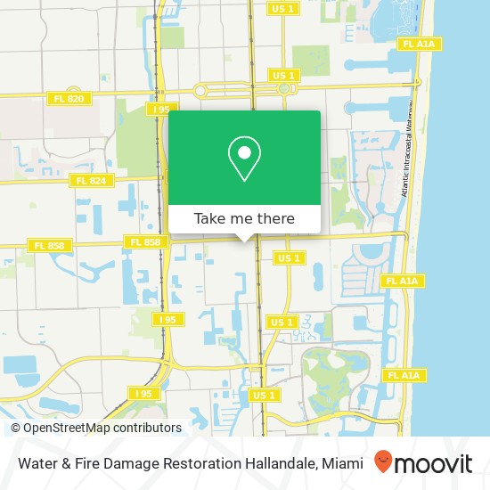 Water & Fire Damage Restoration Hallandale map