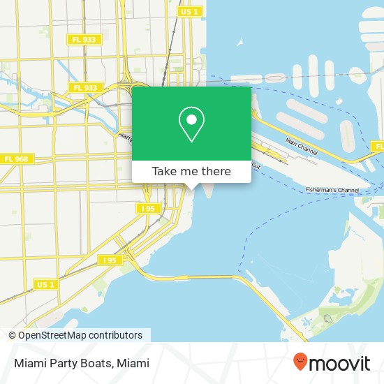 Miami Party Boats map