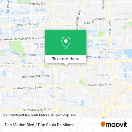 Dan Marino Blvd / Don Shula Dr map