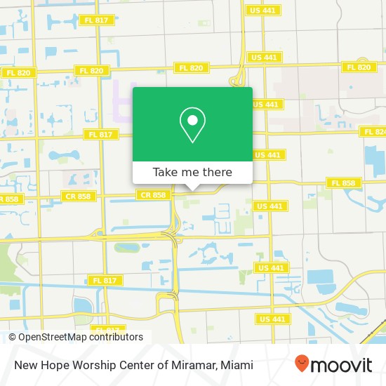 New Hope Worship Center of Miramar map