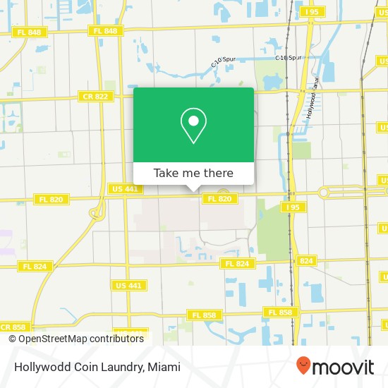 Mapa de Hollywodd Coin Laundry