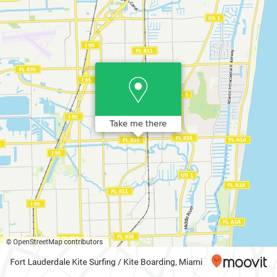 Mapa de Fort Lauderdale Kite Surfing / Kite Boarding