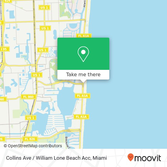 Collins Ave / William Lone Beach Acc map