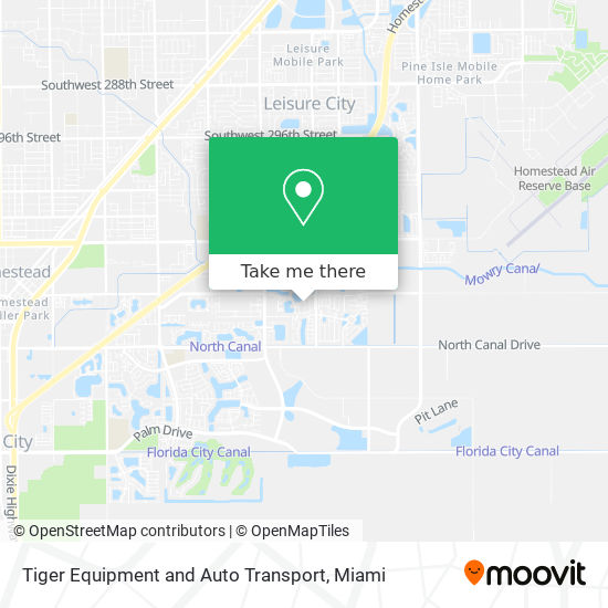 Tiger Equipment and Auto Transport map