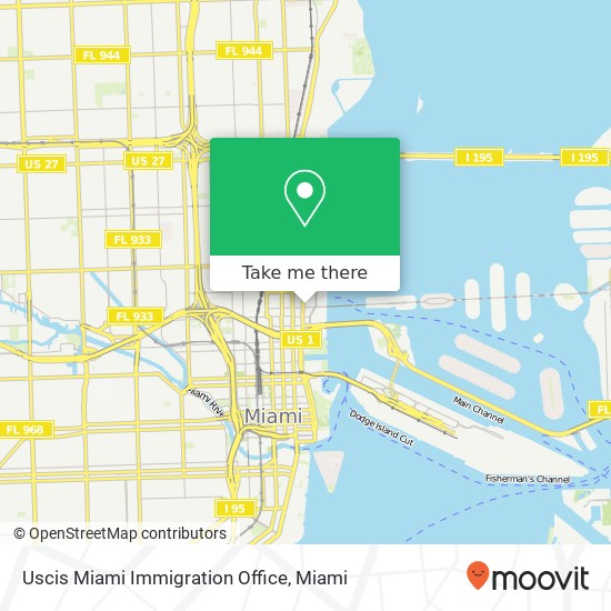 Mapa de Uscis Miami Immigration Office