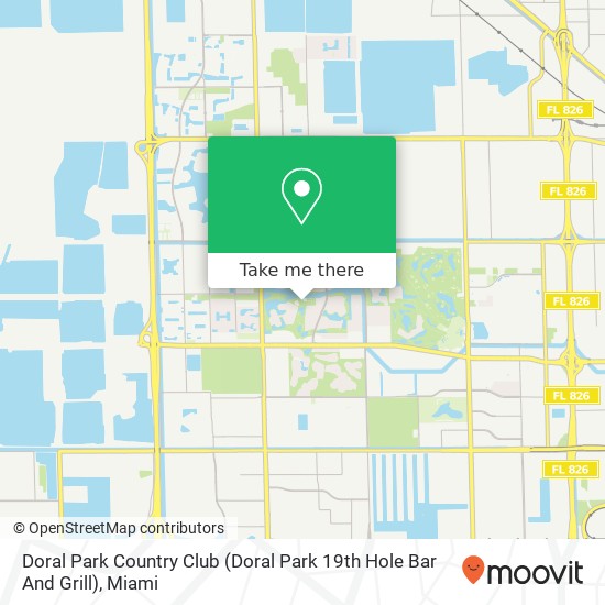 Mapa de Doral Park Country Club (Doral Park 19th Hole Bar And Grill)