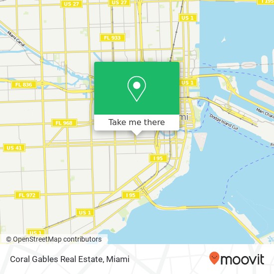 Mapa de Coral Gables Real Estate