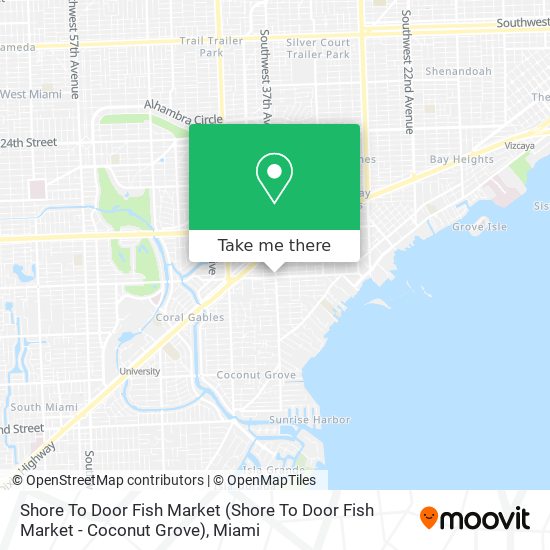 Mapa de Shore To Door Fish Market (Shore To Door Fish Market - Coconut Grove)