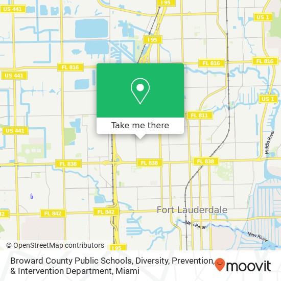 Mapa de Broward County Public Schools, Diversity, Prevention, & Intervention Department