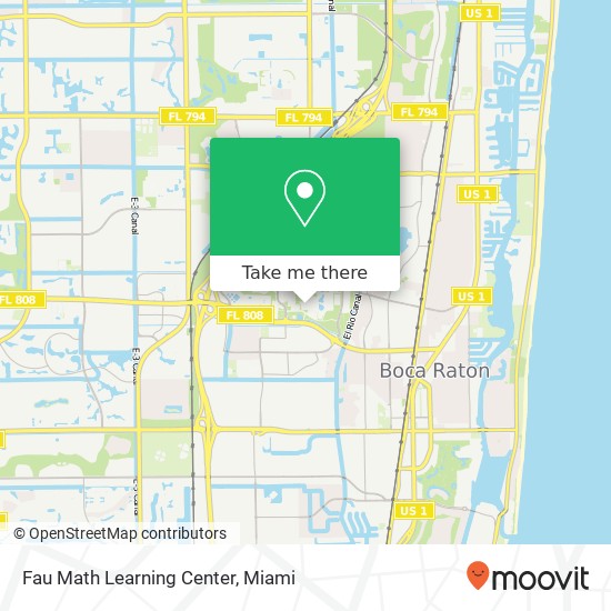 Fau Math Learning Center map