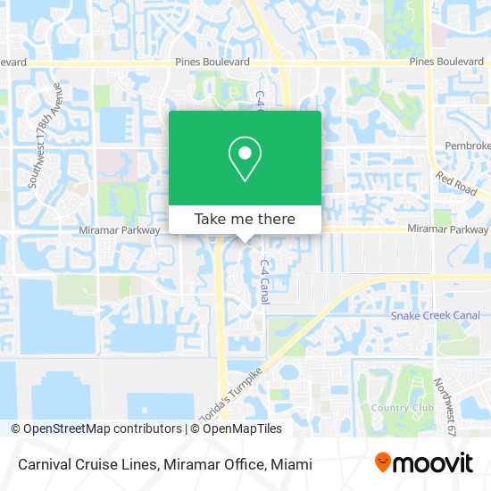 Carnival Cruise Lines, Miramar Office map