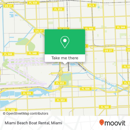 Miami Beach Boat Rental map