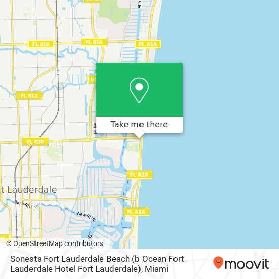 Mapa de Sonesta Fort Lauderdale Beach (b Ocean Fort Lauderdale Hotel Fort Lauderdale)