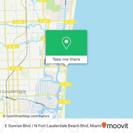 E Sunrise Blvd / N Fort Lauderdale Beach Blvd map