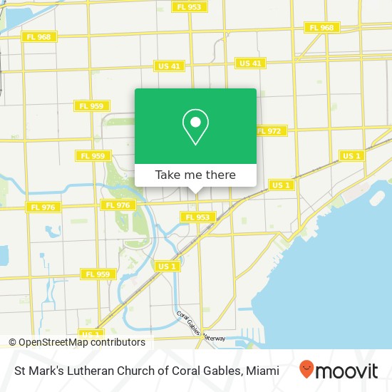 St Mark's Lutheran Church of Coral Gables map