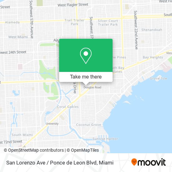 Mapa de San Lorenzo Ave / Ponce de Leon Blvd