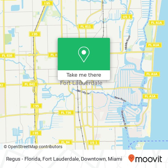 Regus - Florida, Fort Lauderdale, Downtown map