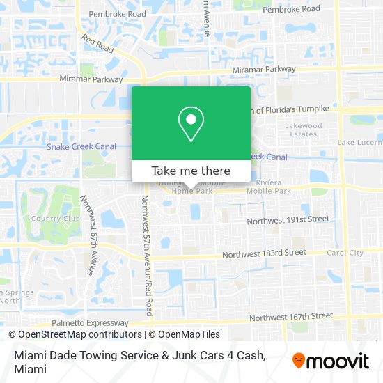 Mapa de Miami Dade Towing Service & Junk Cars 4 Cash