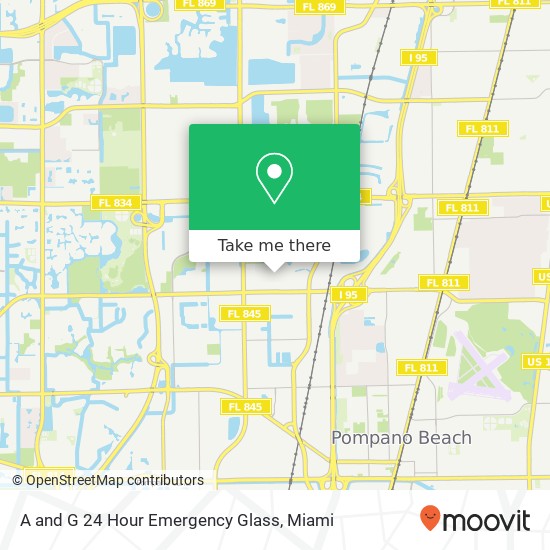 A and G 24 Hour Emergency Glass map