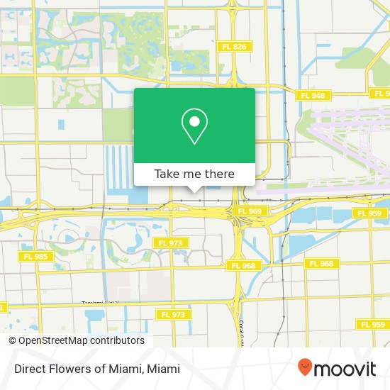 Direct Flowers of Miami map