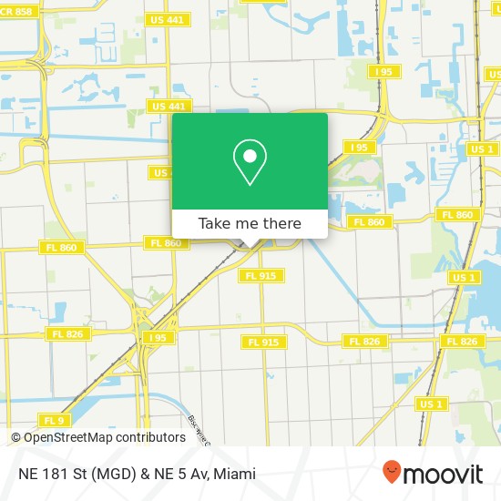 NE 181 St (MGD) & NE 5 Av map