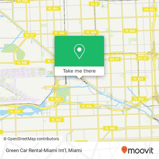Green Car Rental-Miami Int'l map