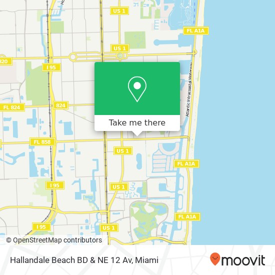 Hallandale Beach BD & NE 12 Av map