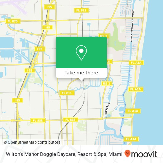 Mapa de Wilton's Manor Doggie Daycare, Resort & Spa