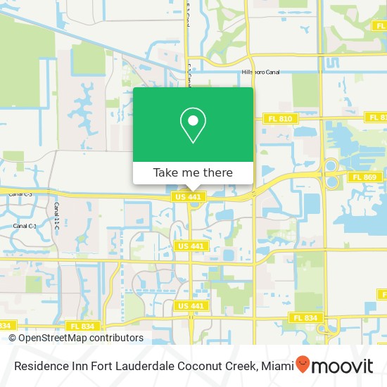 Residence Inn Fort Lauderdale Coconut Creek map