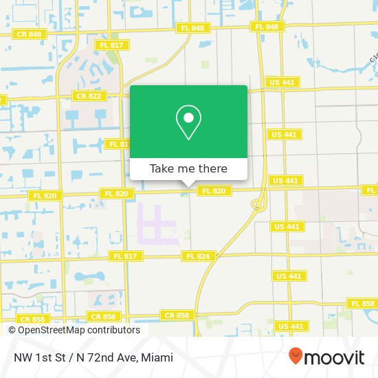 NW 1st St / N 72nd Ave map