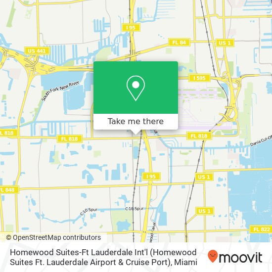 Mapa de Homewood Suites-Ft Lauderdale Int'l (Homewood Suites Ft. Lauderdale Airport & Cruise Port)