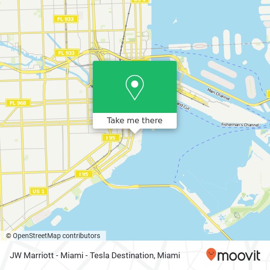 Mapa de JW Marriott - Miami - Tesla Destination