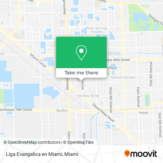 Mapa de Liga Evangelica en Miami