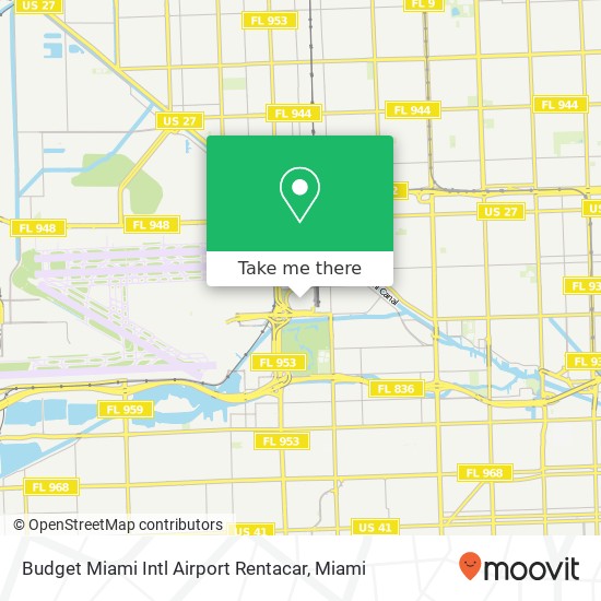 Budget Miami Intl Airport Rentacar map