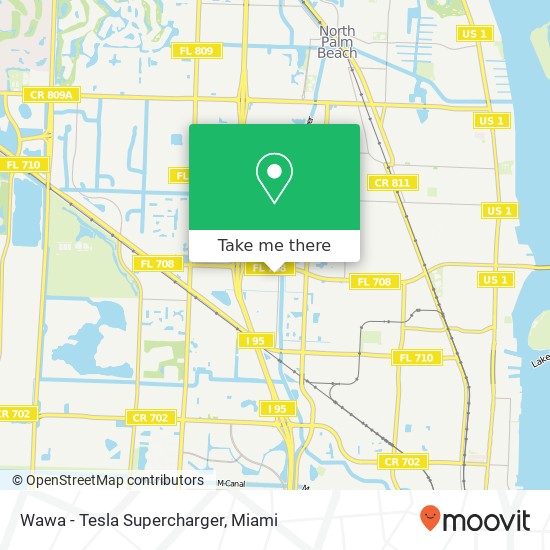 Mapa de Wawa - Tesla Supercharger