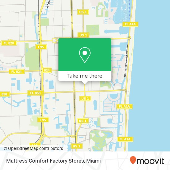 Mapa de Mattress Comfort Factory Stores