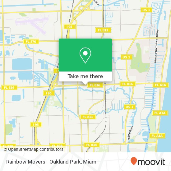 Mapa de Rainbow Movers - Oakland Park