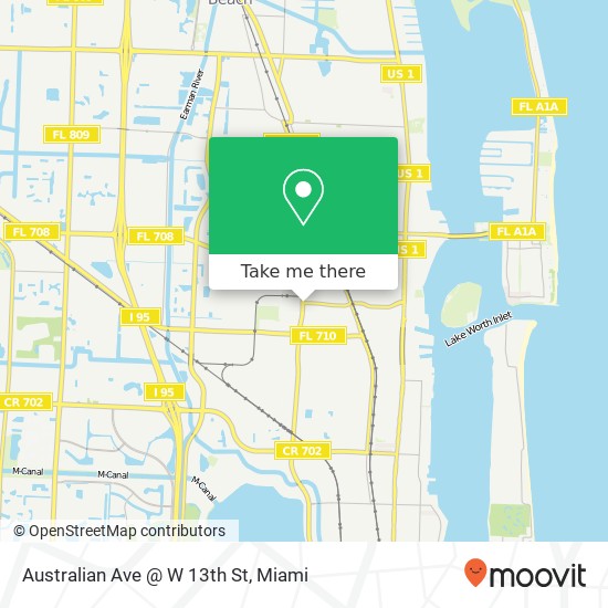 Australian Ave @ W 13th St map