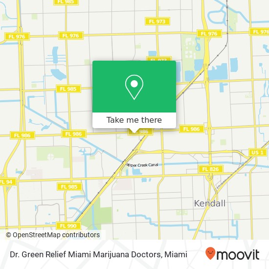 Dr. Green Relief Miami Marijuana Doctors map